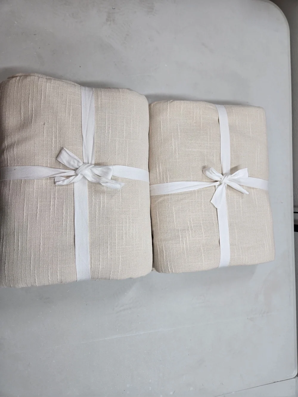 QUINCE Set Of 2 48x96 Cotton Slub Blackout Curtains Natural 0857